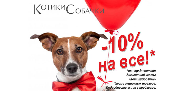 Акция для держателей дисконтных карт “КотикиСобачки”